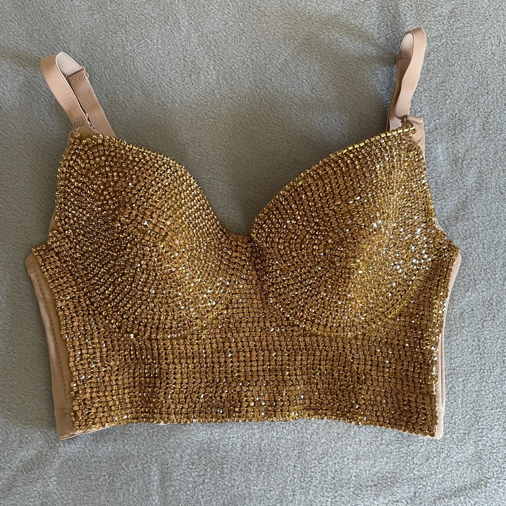 windsor gold sparkly corset top